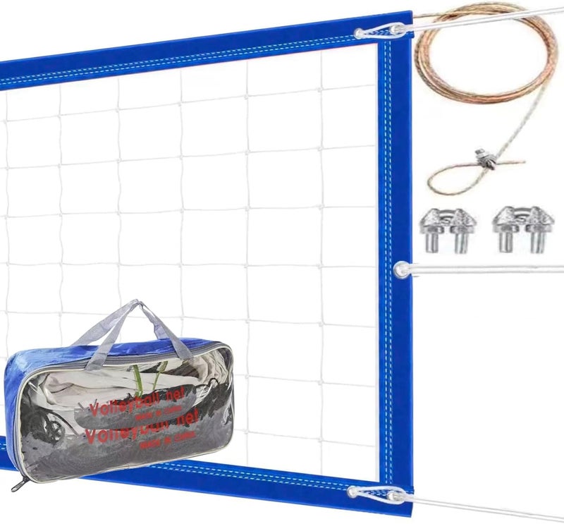 CVT Professional Volleyball Net Outdoor Heavy Duty with Aircraft Steel Cable 32X3Ft Villeyball Official Size Best Voleybol Vollyball Net Heavy Duty Volley Ball Net Volleyball Nets Volleyball Ball Net Only - Image 1